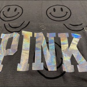 RARE VS PINK SMILEY FACE THERMAL ONESIE NWOT